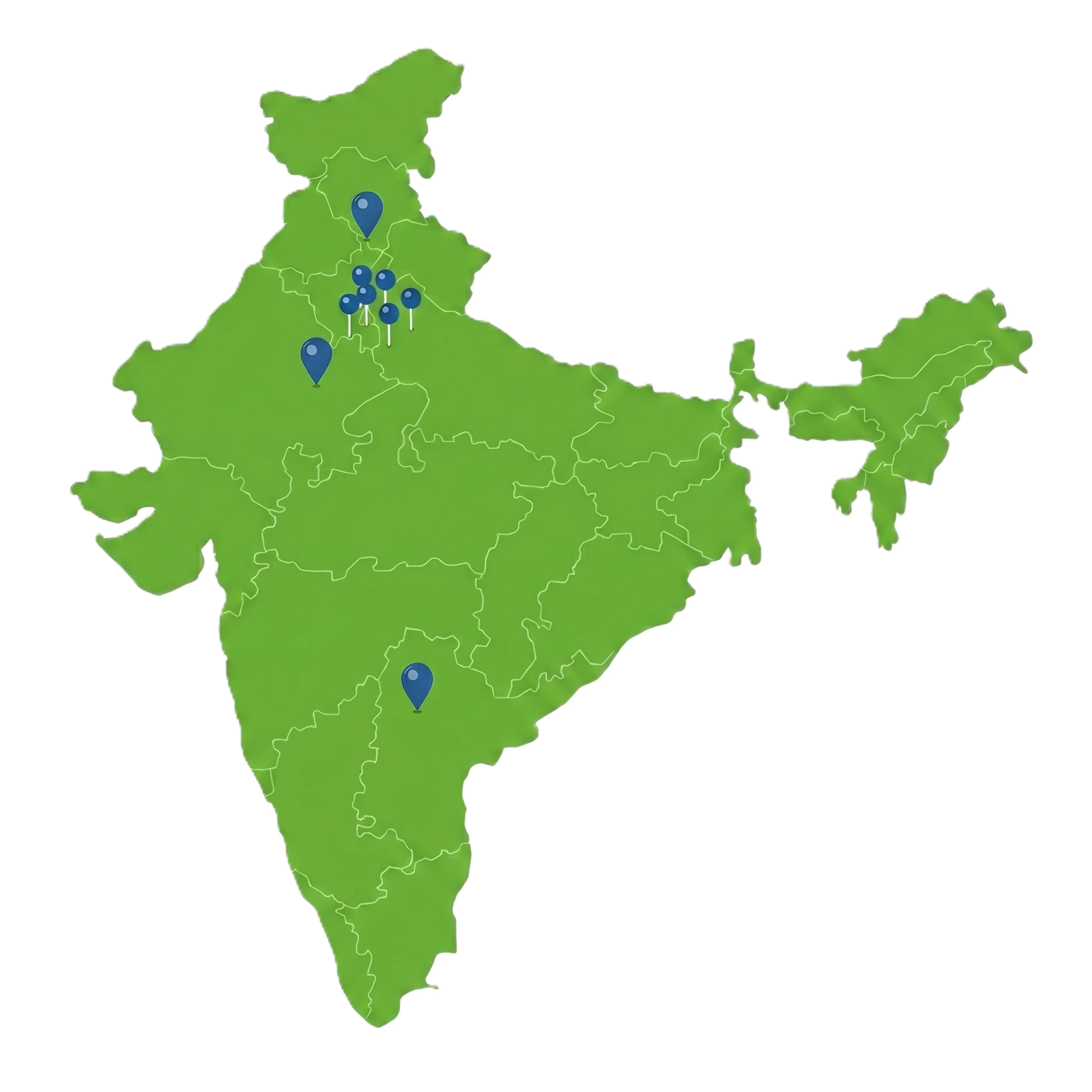 Map of cities we serve in India